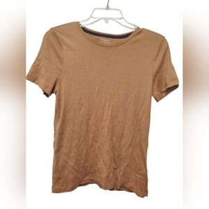 Talbots Women's Petite Tan Short Sleeve Tee, Size Mp